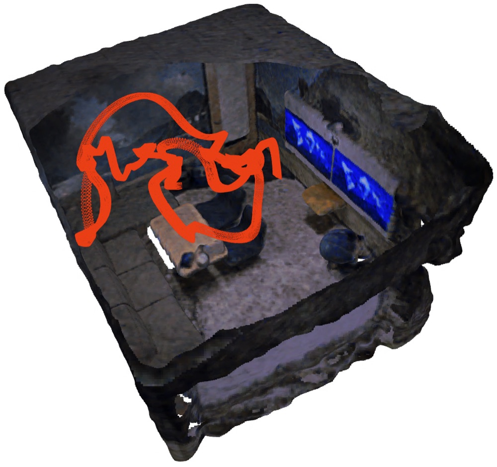 SLAM mesh with camera trajectory