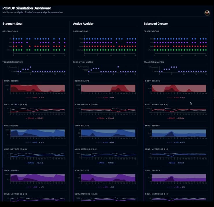 POMDP simulation dashboard
